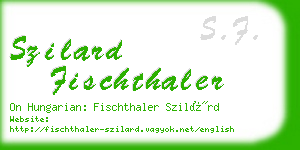 szilard fischthaler business card